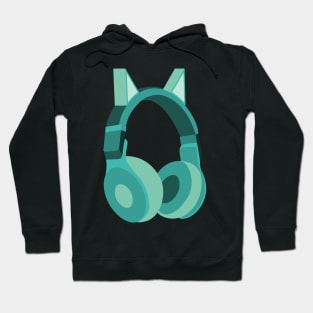 Cat Ear Headphones Blue Green Hoodie